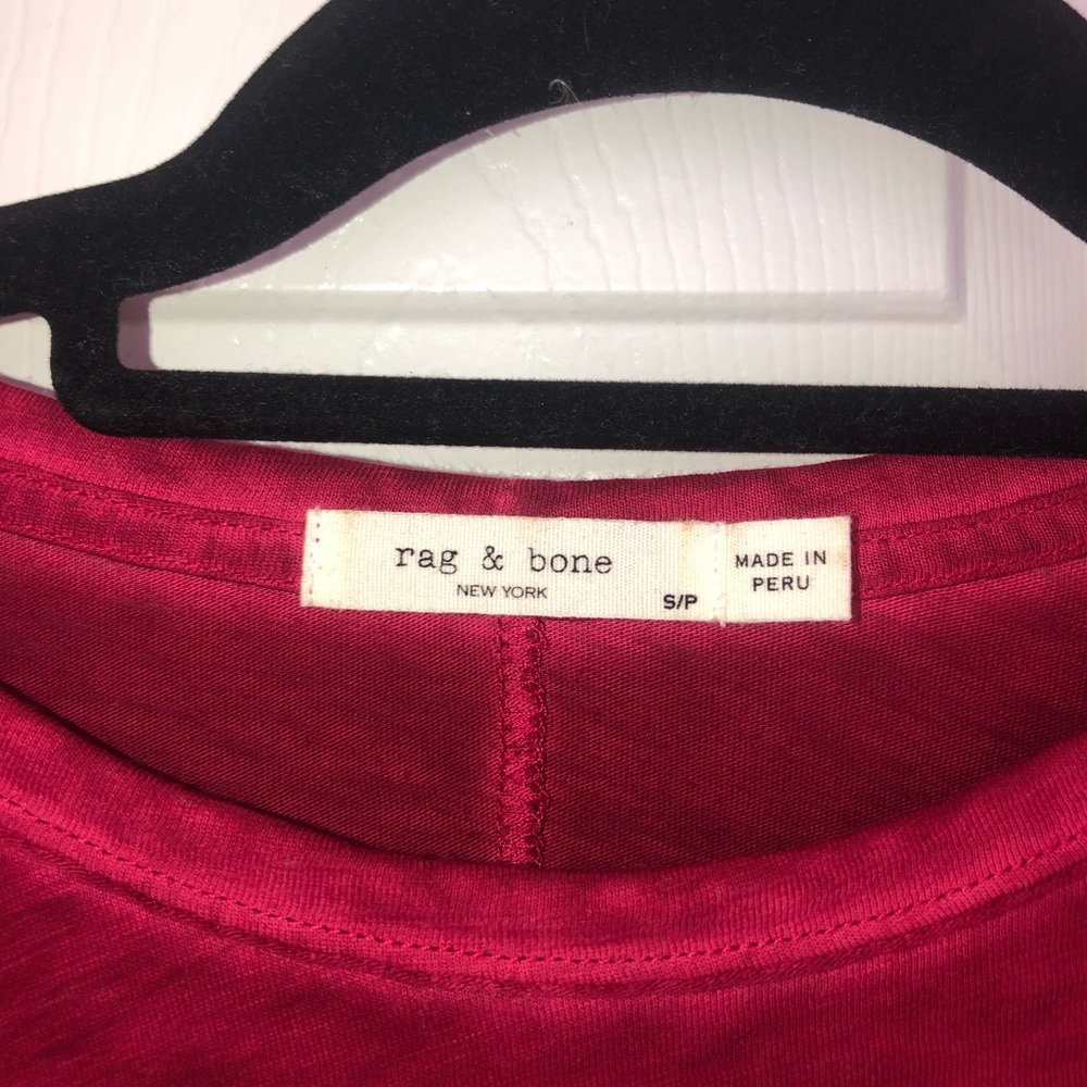 Raspberry Rag n Bone basic T-Shirt - Picture 3 of 4